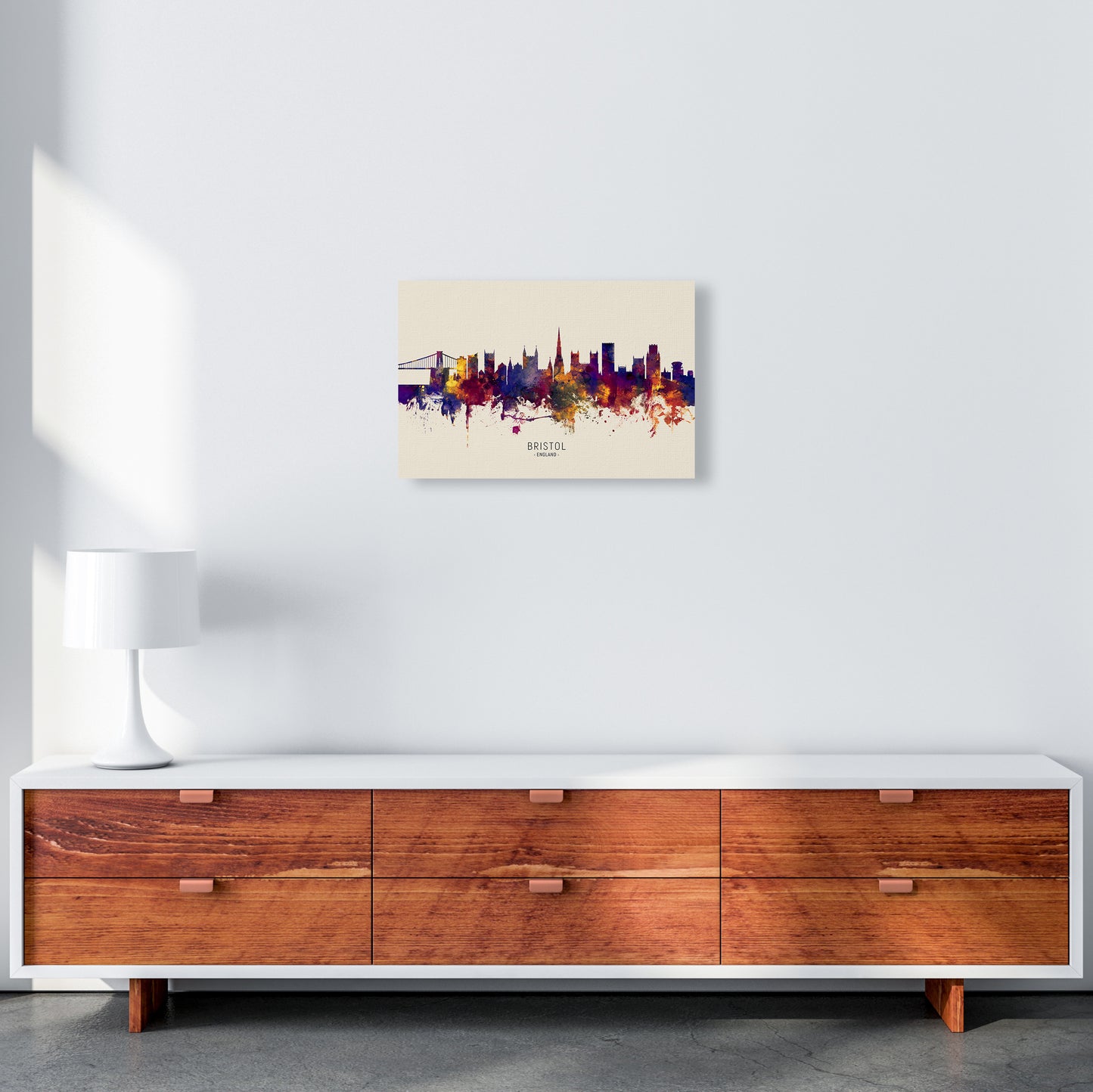 Bristol England Skyline Autumn City Name Art Print by Michael Tompsett A3 Canvas