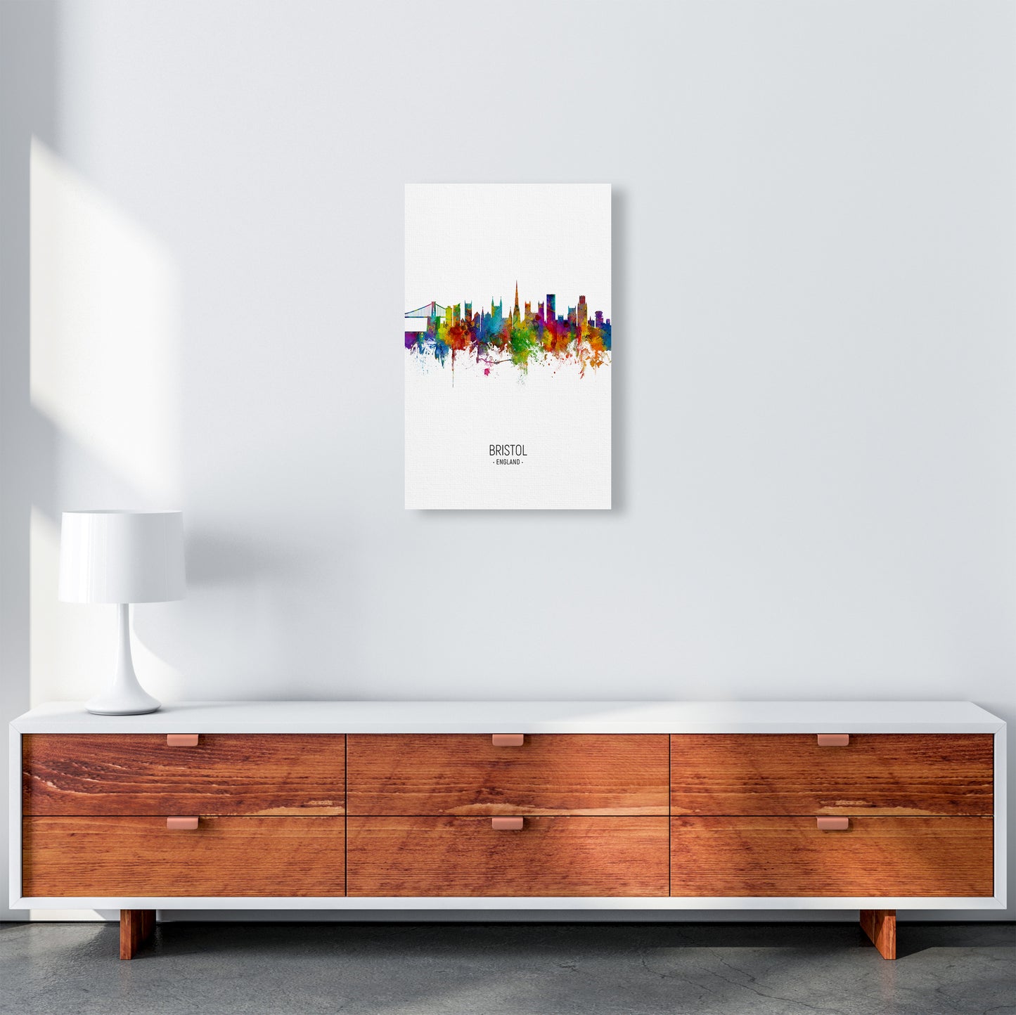 Bristol England Skyline Portrait Art Print by Michael Tompsett A3 Canvas