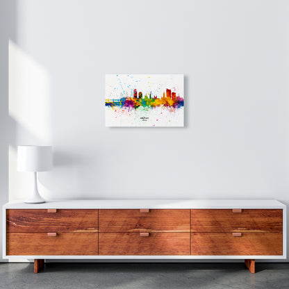 Cardiff Wales Skyline Splash Art Print by Michael Tompsett A3 Canvas