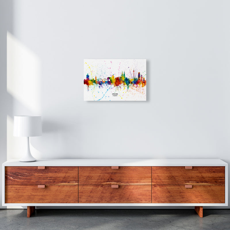 Cologne Germany Skyline Splash Art Print by Michael Tompsett A3 Canvas