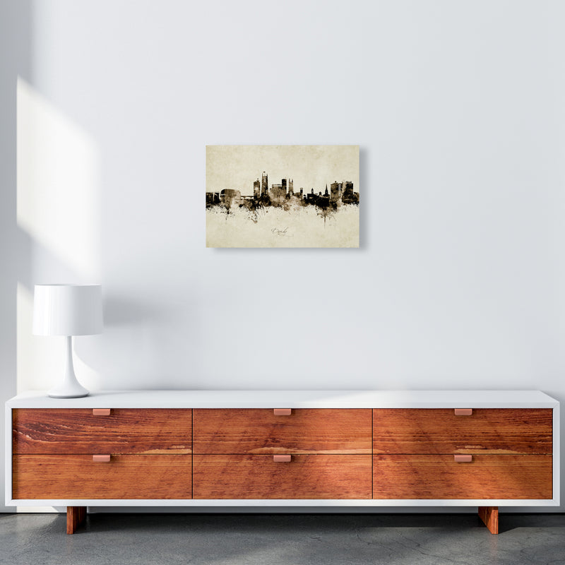 Derby England Skyline Vintage Art Print by Michael Tompsett A3 Canvas