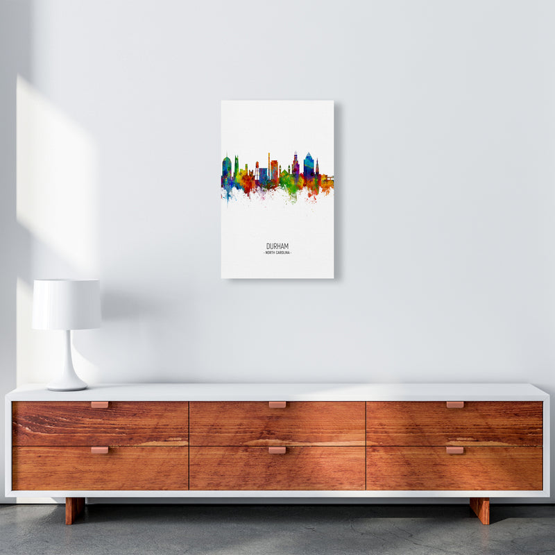Durham North Carolina Skyline Portrait Art Print by Michael Tompsett A3 Canvas