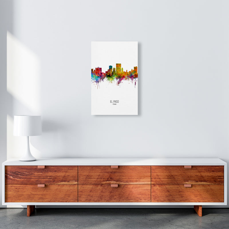 El Paso Texas Skyline Portrait Art Print by Michael Tompsett A3 Canvas