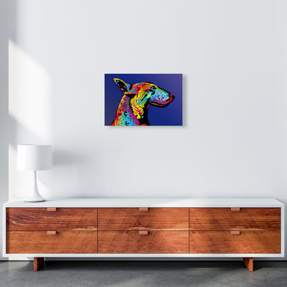 English Bull Terrier Dog Blue Art Print by Michael Tompsett A3 Canvas