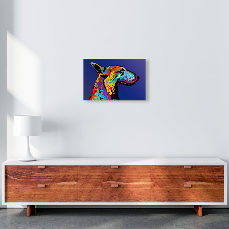 English Bull Terrier Dog Blue Art Print by Michael Tompsett A3 Canvas