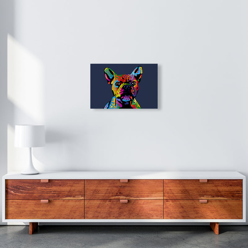 French Bulldog Dog Navy Art Print by Michael Tompsett A3 Canvas