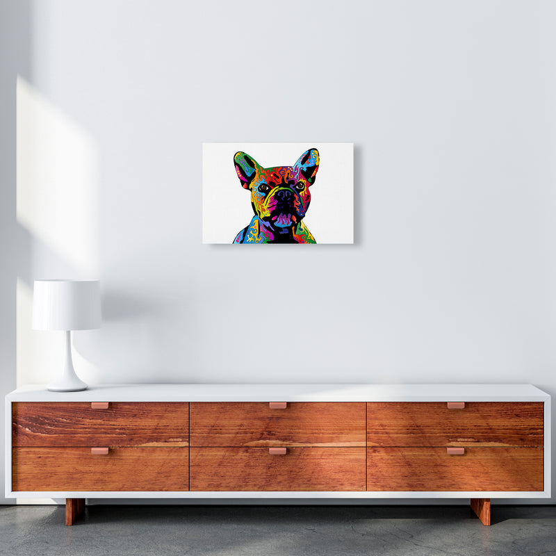 French Bulldog Dog White Art Print by Michael Tompsett A3 Canvas