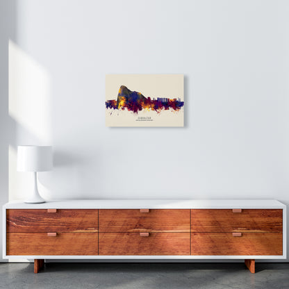 Gibraltar Skyline Autumn City Name Art Print by Michael Tompsett A3 Canvas