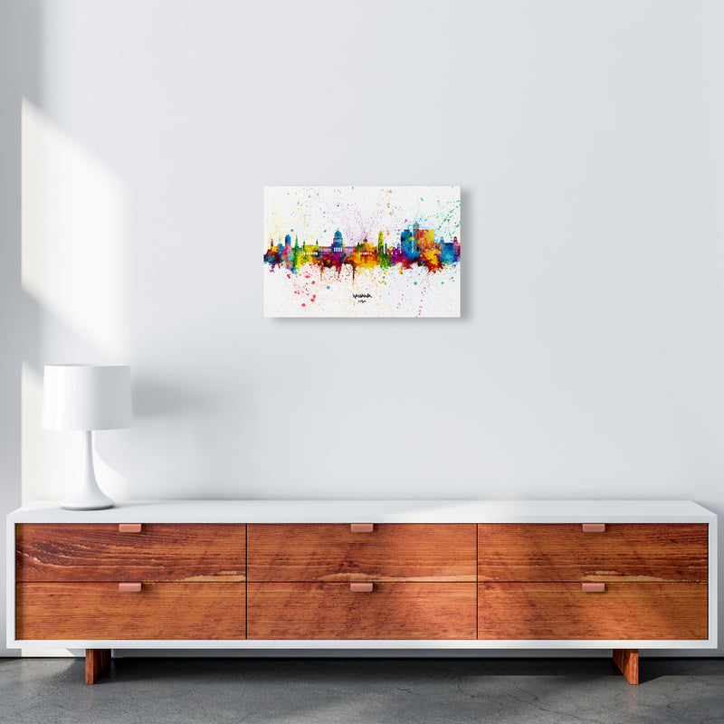 Havana Cuba Skyline Splash Art Print by Michael Tompsett A3 Canvas