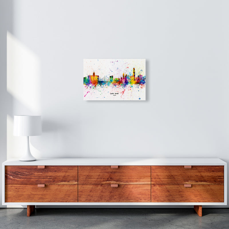 Hong Kong China Skyline Splash Art Print by Michael Tompsett A3 Canvas