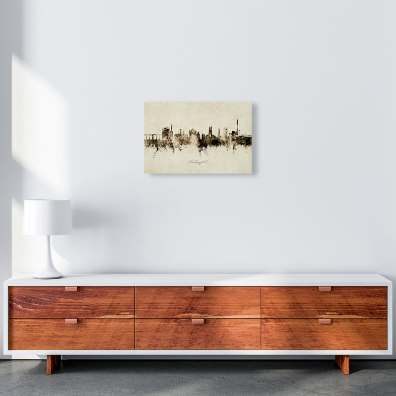 Huddersfield England Skyline Vintage Art Print by Michael Tompsett A3 Canvas