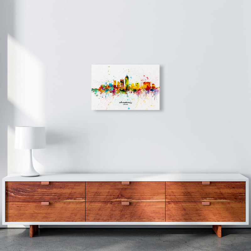 Indianapolis Indiana Skyline Splash Art Print by Michael Tompsett A3 Canvas
