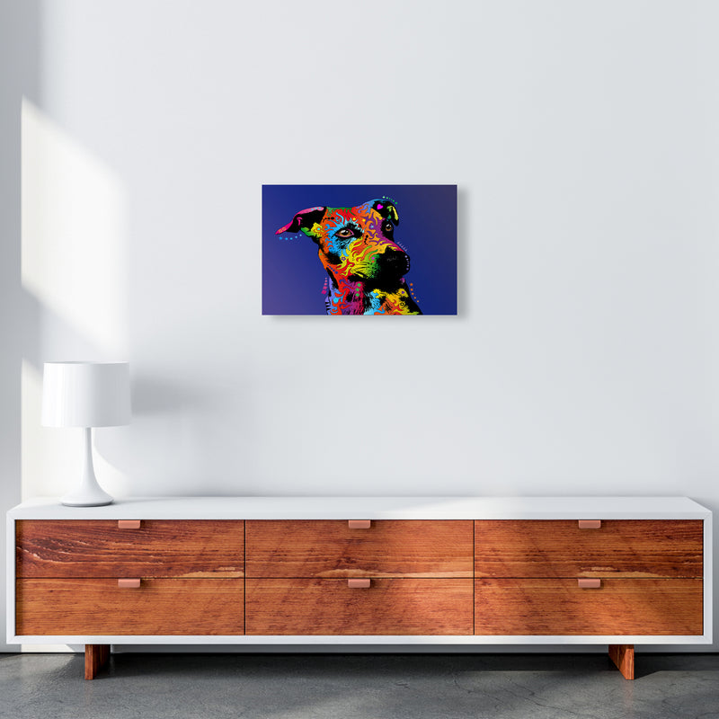 Jack Russell Dog Blue Art Print by Michael Tompsett A3 Canvas