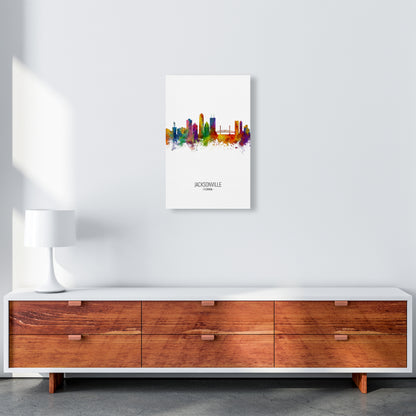 Jacksonville Florida Skyline Portrait Art Print by Michael Tompsett A3 Canvas