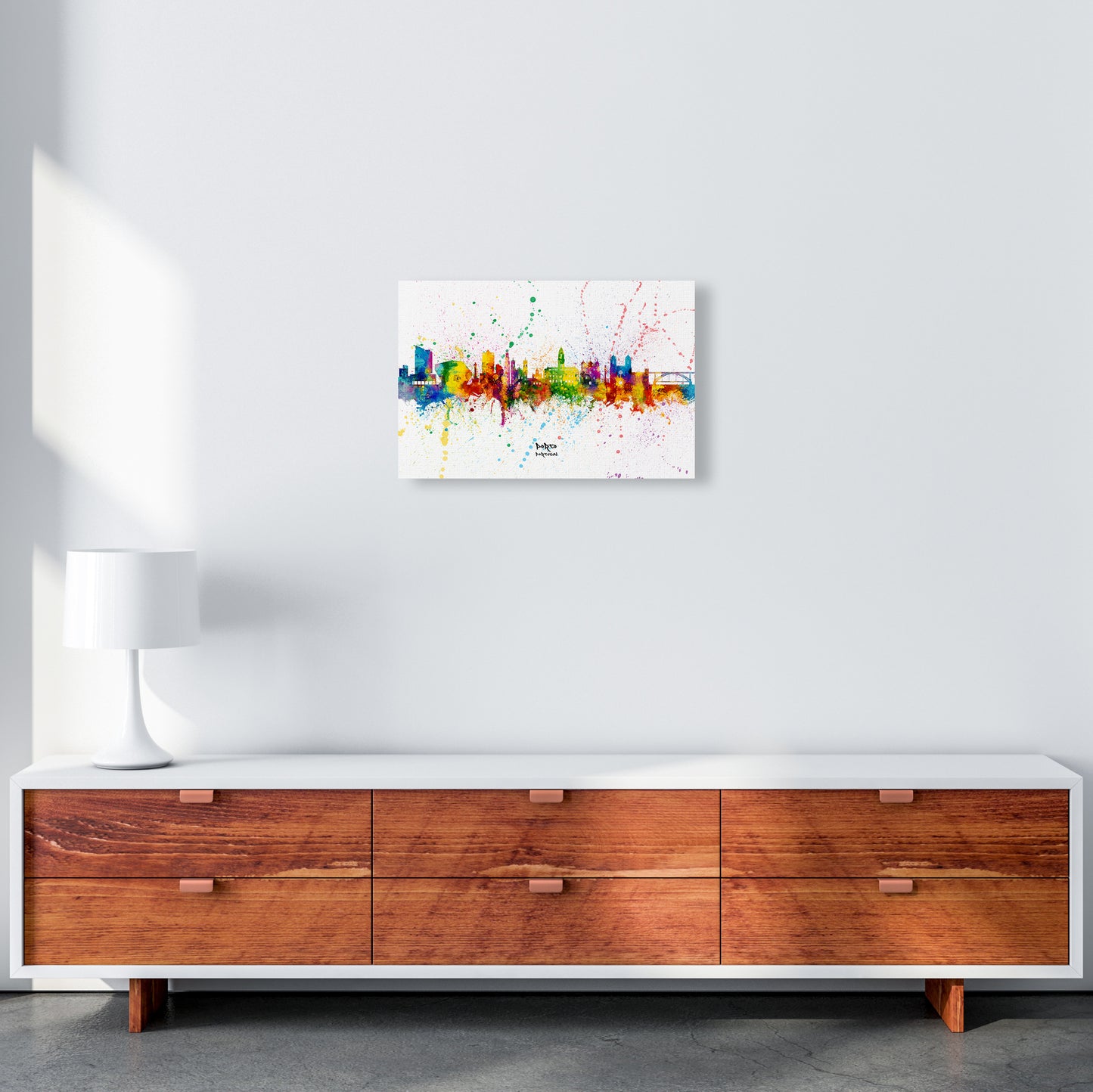 Porto Portugal Skyline Splash Art Print by Michael Tompsett A3 Canvas