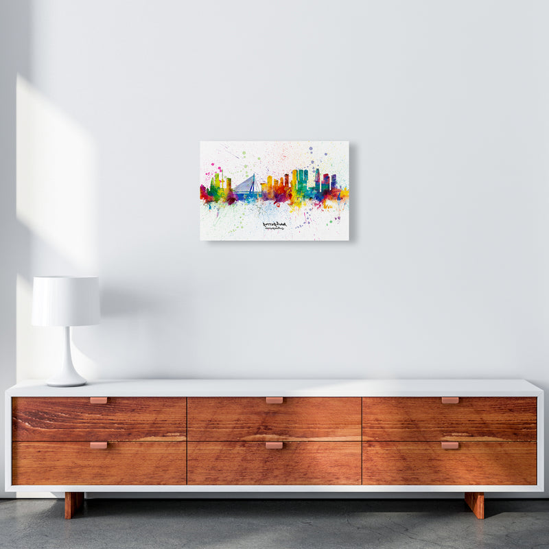 Rotterdam Netherlands Skyline Splash Art Print by Michael Tompsett A3 Canvas