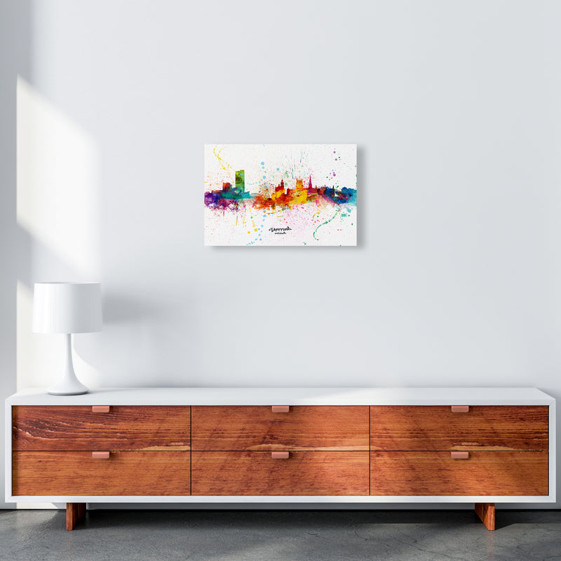 Sheffield England Skyline Splash Art Print by Michael Tompsett A3 Canvas