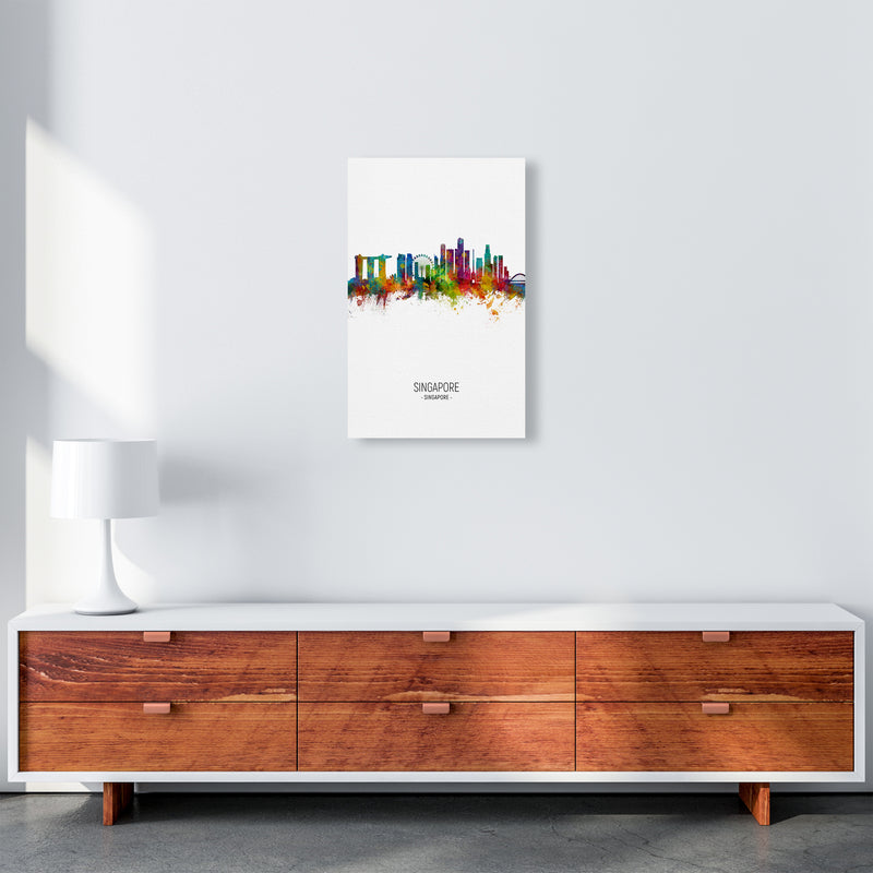 Singapore Singapore Skyline Portrait Art Print by Michael Tompsett A3 Canvas