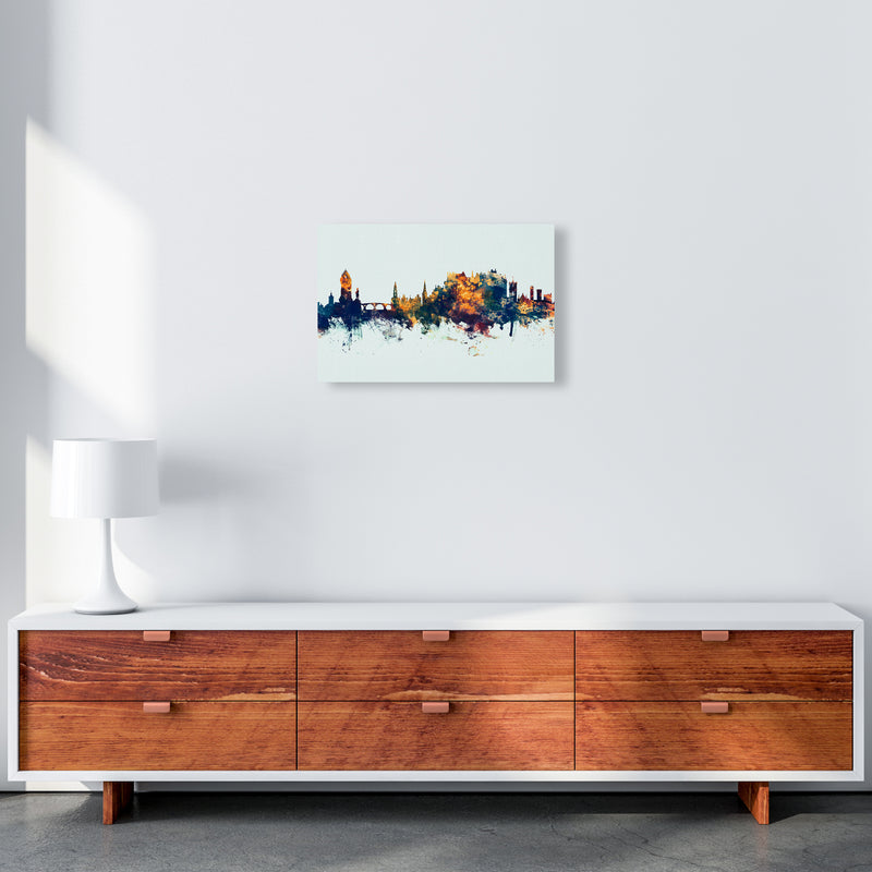 Stirling Scotland Skyline Blue Orange Art Print by Michael Tompsett A3 Canvas