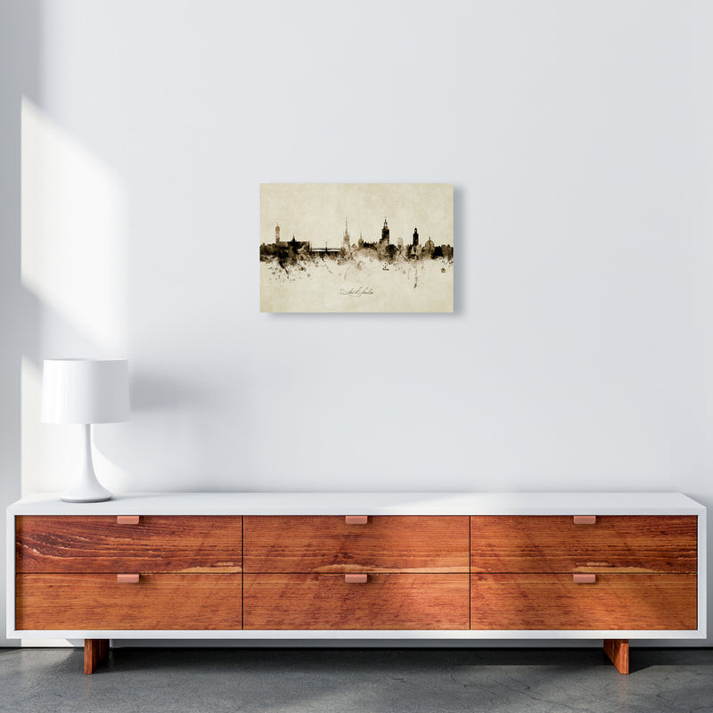 Stockholm Sweden Skyline Vintage Art Print by Michael Tompsett A3 Canvas