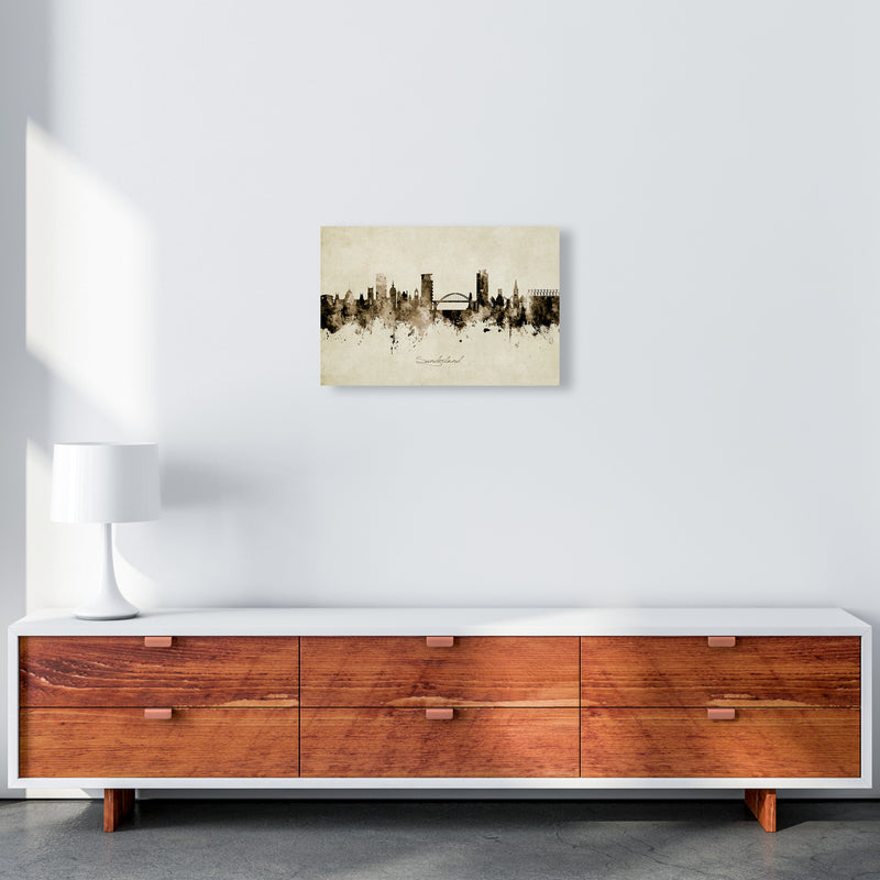 Sunderland England Skyline Vintage Art Print by Michael Tompsett A3 Canvas