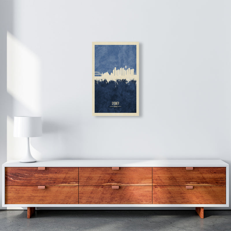 Sydney Australia Skyline Portrait Navy Art Print by Michael Tompsett A3 Canvas
