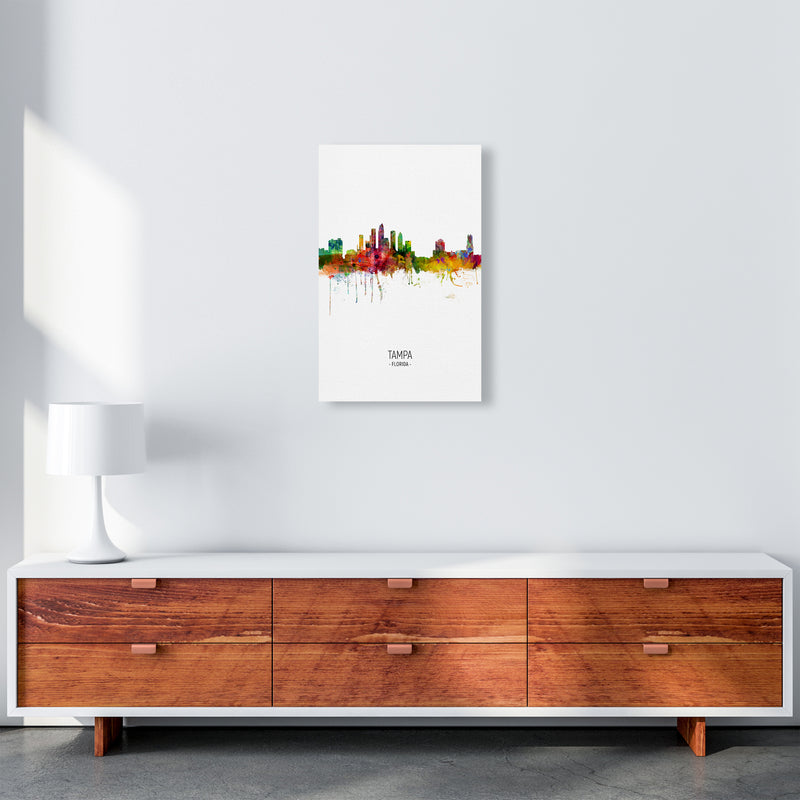 Tampa Florida Skyline Portrait Art Print by Michael Tompsett A3 Canvas