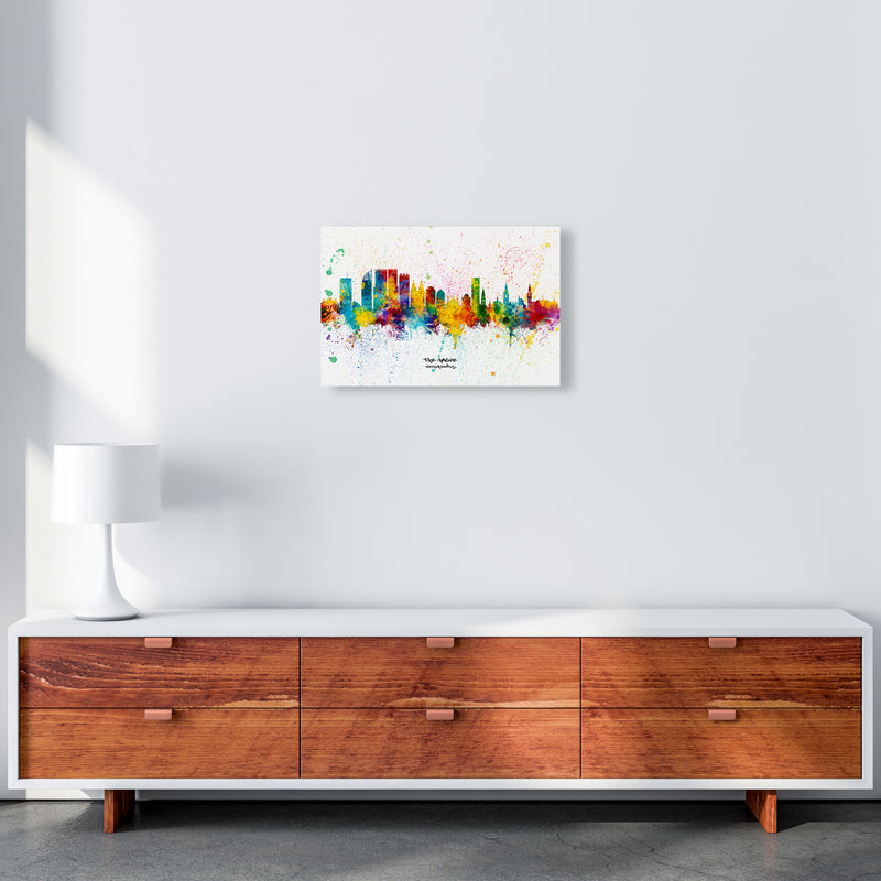 The Hague Netherlands Skyline Splash Art Print by Michael Tompsett A3 Canvas