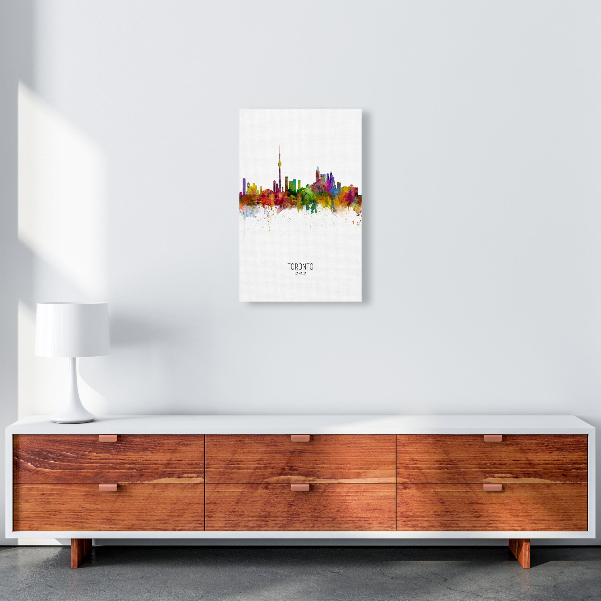Toronto Canada Skyline Portrait Art Print by Michael Tompsett A3 Canvas
