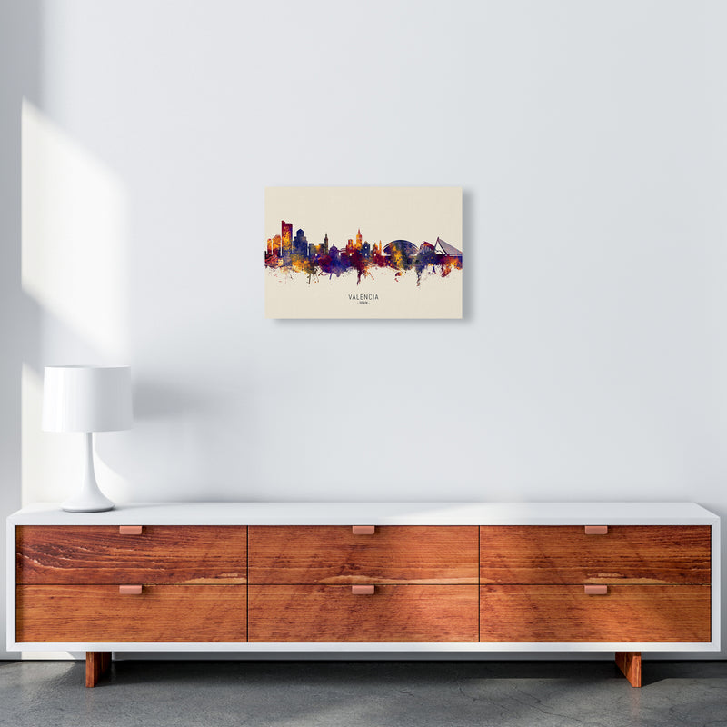 Valencia Spain Skyline Autumn City Name Art Print by Michael Tompsett A3 Canvas
