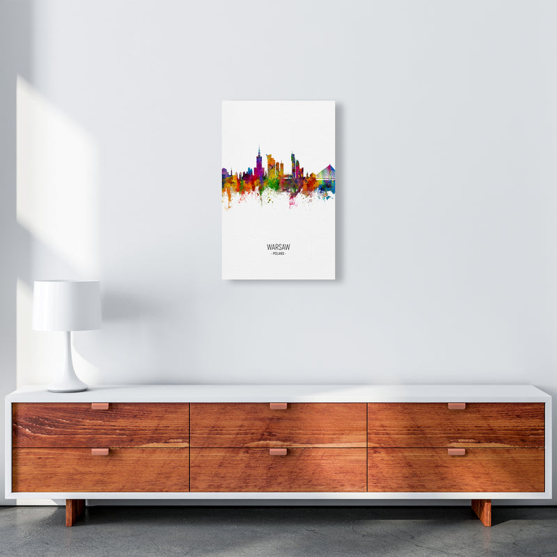 Warsaw Poland Skyline Portrait Art Print by Michael Tompsett A3 Canvas