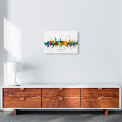 Washington Dc Skyline Splash Art Print by Michael Tompsett A3 Canvas