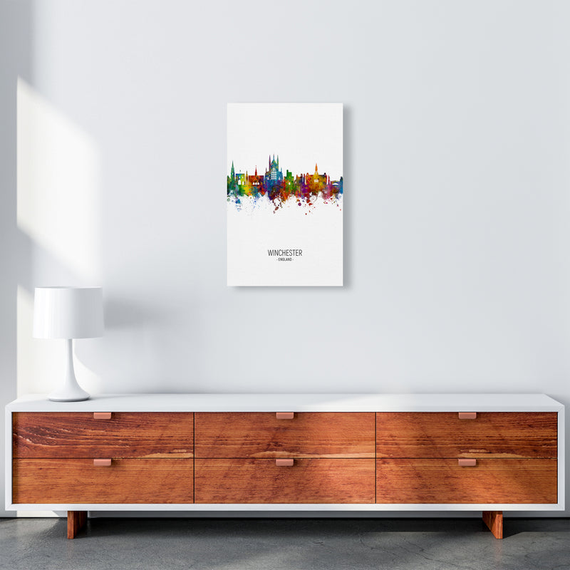 Winchester England Skyline Portrait Art Print by Michael Tompsett A3 Canvas