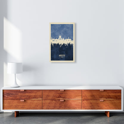 Winchester England Skyline Portrait Navy Art Print by Michael Tompsett A3 Canvas