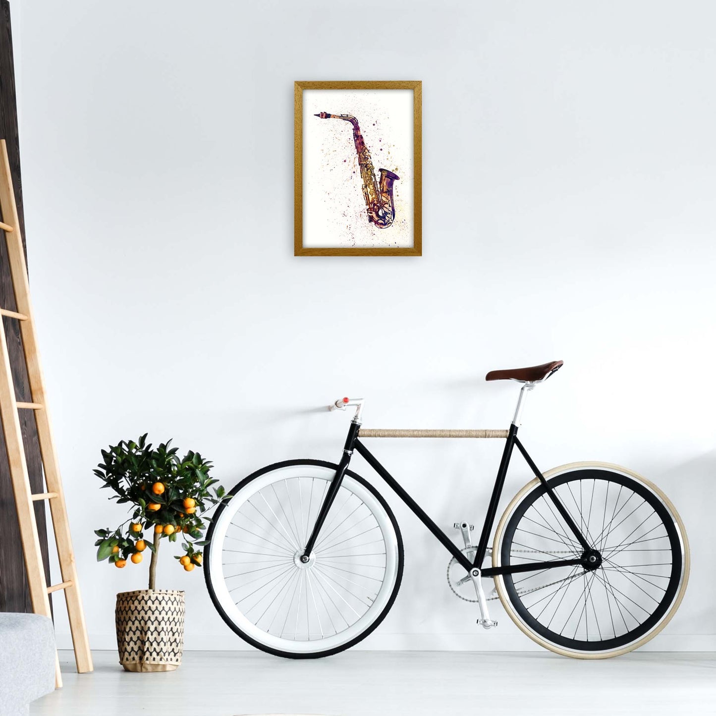 Saxophone Watercolour Print by Michael Tompsett A3 Print Only