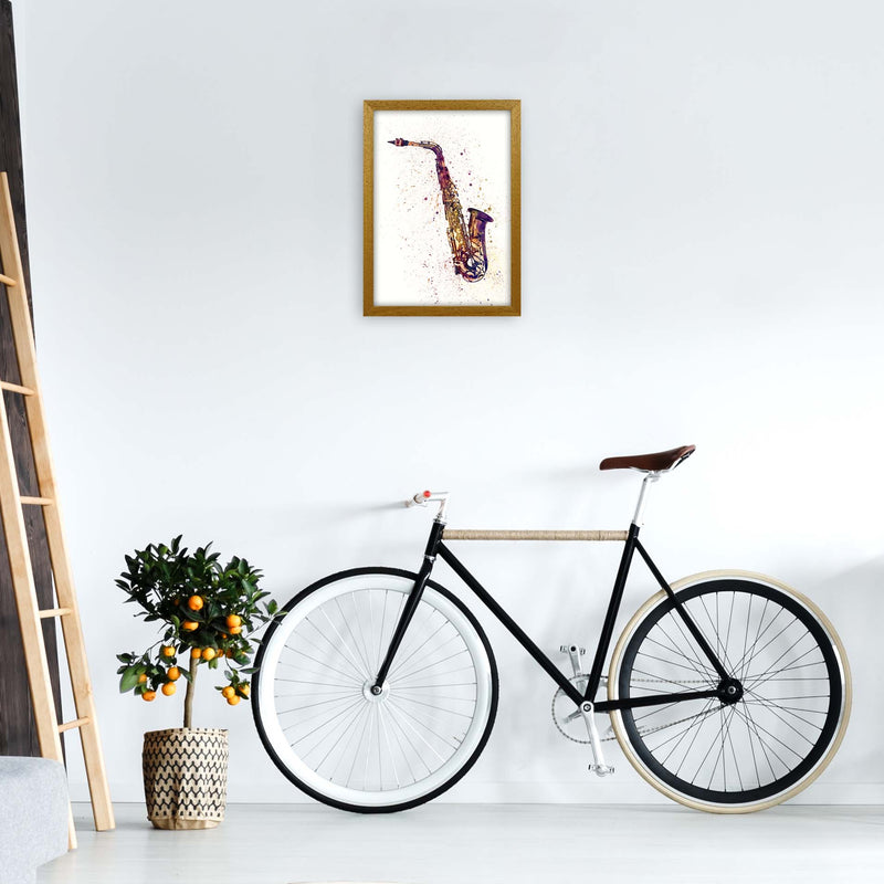 Saxophone Watercolour Print by Michael Tompsett A3 Print Only