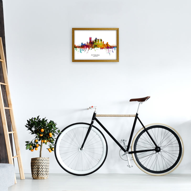Pittsburgh Pennsylvania Skyline Art Print by Michael Tompsett A3 Print Only