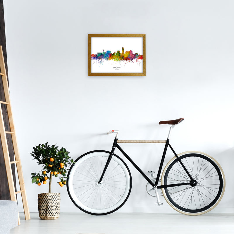 Lincoln Nebraska Skyline Art Print by Michael Tompsett A3 Print Only