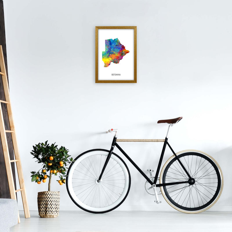 Botswana Watercolour Map Art Print by Michael Tompsett A3 Print Only