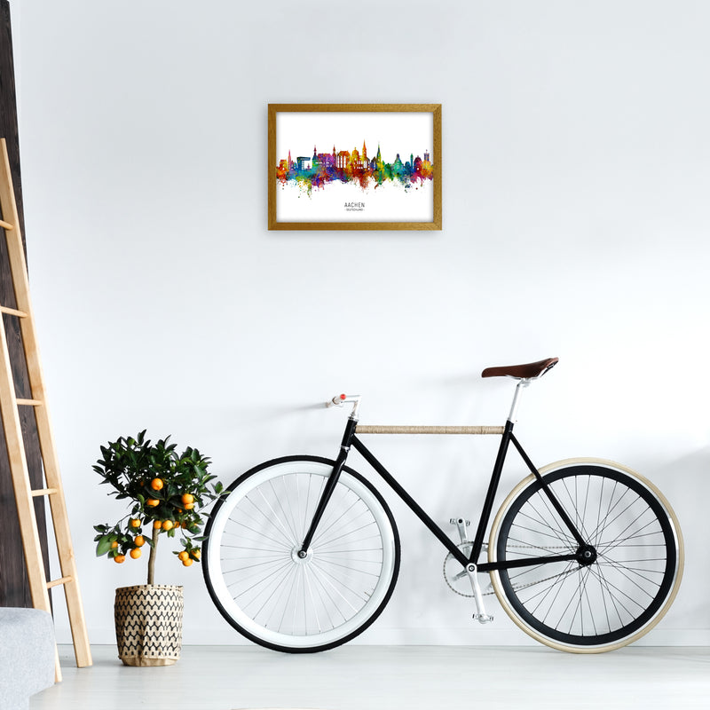 Aachen Deutschland Skyline Art Print by Michael Tompsett A3 Print Only