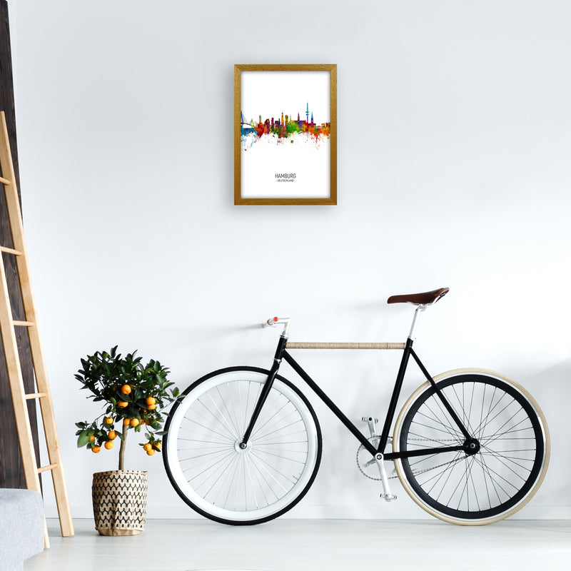 Hamburg Germany Skyline Portrait Art Print by Michael Tompsett A3 Print Only