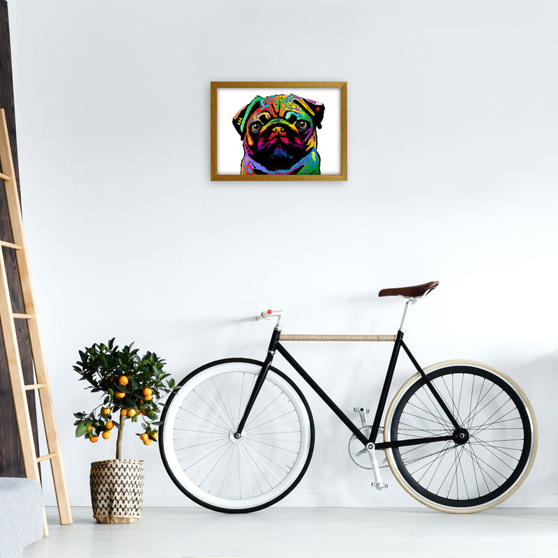 Pug Dog White Art Print by Michael Tompsett A3 Print Only