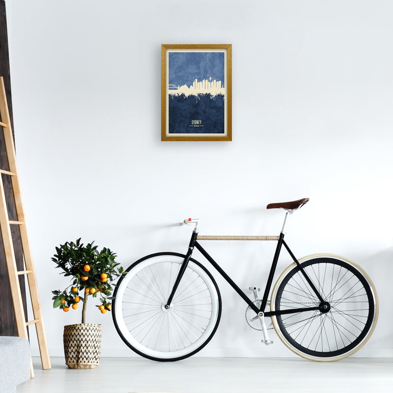 Sydney Australia Skyline Portrait Navy Art Print by Michael Tompsett A3 Print Only