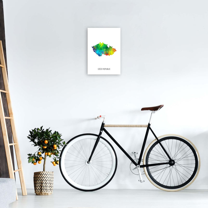 Czech Republic Watercolour Map Art Print by Michael Tompsett A3 Black Frame