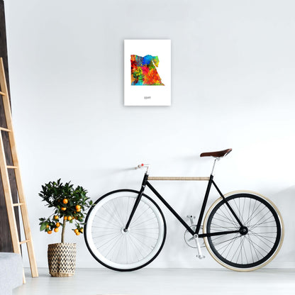 Egypt Watercolour Map Art Print by Michael Tompsett A3 Black Frame