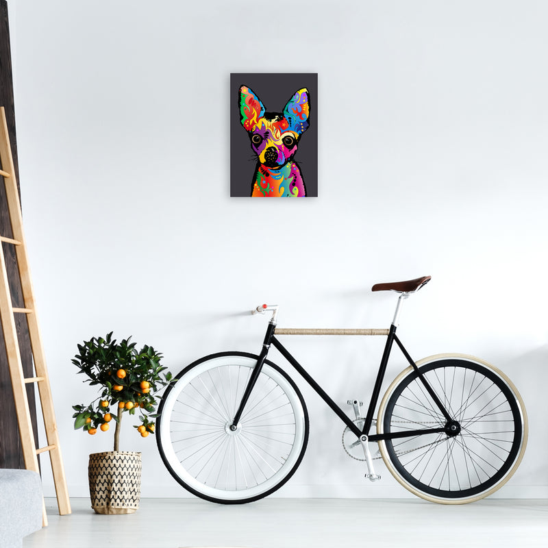 Chihuahua Dog Charcoal Art Print by Michael Tompsett A3 Black Frame