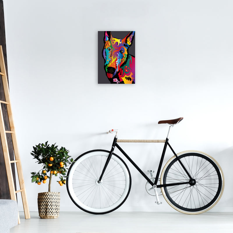 English Bull Terrier Dog Art Print by Michael Tompsett A3 Black Frame