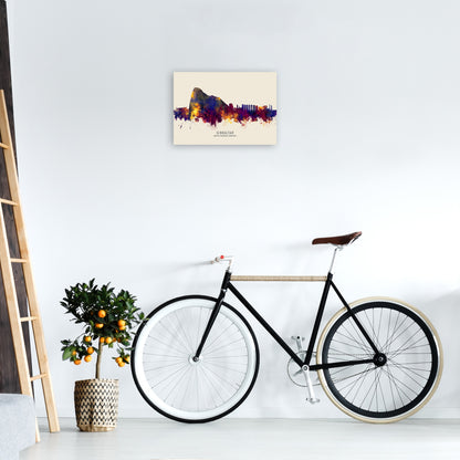 Gibraltar Skyline Autumn City Name Art Print by Michael Tompsett A3 Black Frame