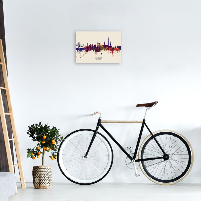 Hamburg Deutschland Skyline Autumn City Name Art Print by Michael Tompsett A3 Black Frame