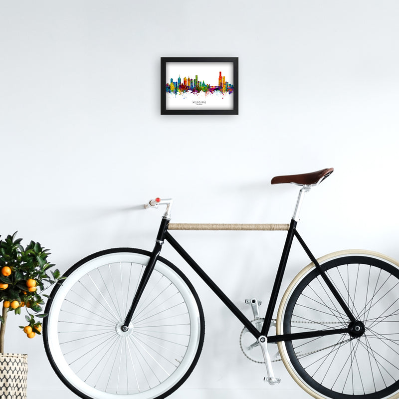 Melbourne Australia Skyline Art Print by Michael Tompsett A4 White Frame